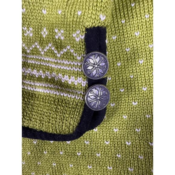 Dale of Norway Valle Sweater Cardigan Womens Large Full Zip 100% New Wool Green - Picture 7 of 14